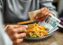 uso de cartão de crédito para comprar comida e pagar contas